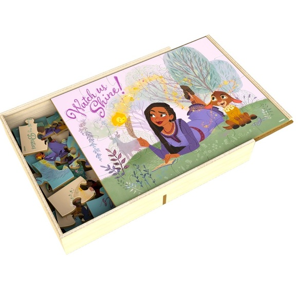 Disney Wish, 5 Wood Jigsaw Puzzle Bundle 24-Piece 8-Piece in Storage Box - Picture 2 of 4